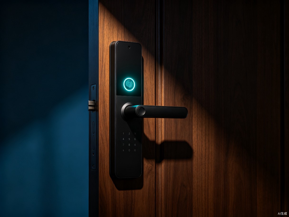 Philips fingerprint smart deadbolt installed on a modern front door